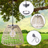 Bulb Outdoor Solar Hanging Lantern, Natural Seaweed Rattan Bamboo Hand-Woven Pendent Chandelier Light Edison Design