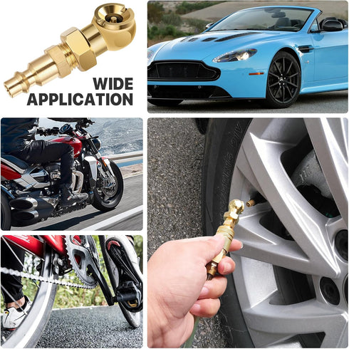 2-Packs Portable Air Chucks, Solid Metal Closed Ball Air Chuck with 1/4" NPT Quick Plug for Tire Inflator Gauge