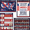 USA Charts 4 Pack LAMINATED Posters - US Money, Pledge of Allegiance, All US Presidents with Joe Biden, and US Map