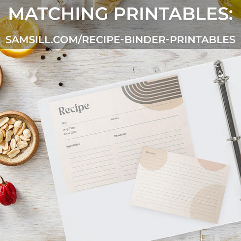 Samsill Recipe Binder, Full Page 8.5 x 11 Kit, 1 Inch D-Ring, Mid Century Design