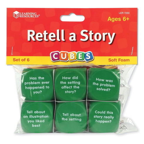 Learning Resources Retell A Story Cubes, 6 Foam Cubes, Set of 6