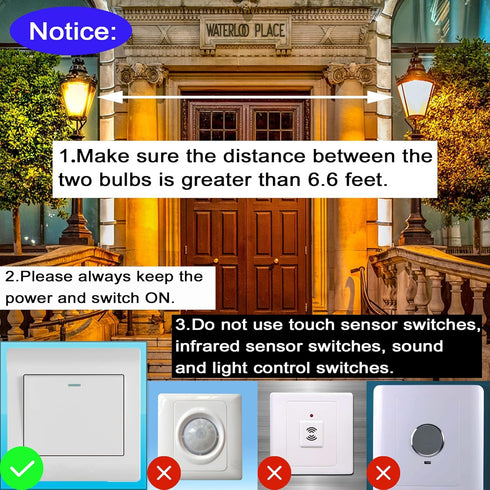 Motion Sensor Light Bulbs, Outdoor 15W (100W Equivalent), 3000K, E26 A21, Dusk to Dawn, Radar Activated, 2 Pack