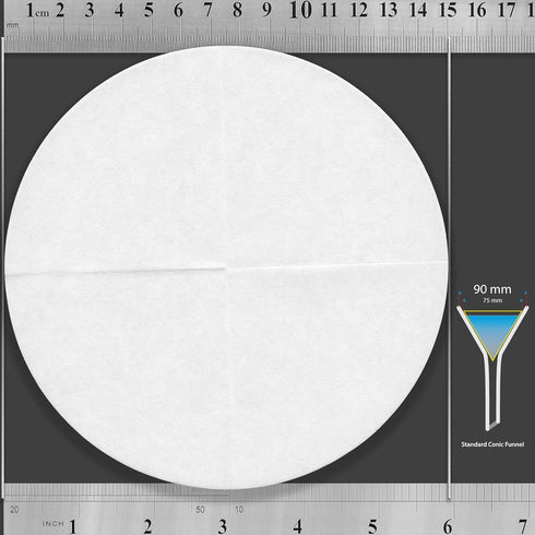 15 cm Quadrant-Folded Filter Paper, Pre-Folded Disks, Qualitative Grade 2 - ZENPORE
