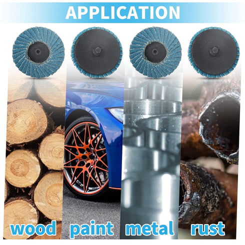 20Pcs 2 inch Set 40 60 80 120 1/4" SI FANG Zirconia Mini Flap Disc Quick Change Sanding Discs Mix Include Grit