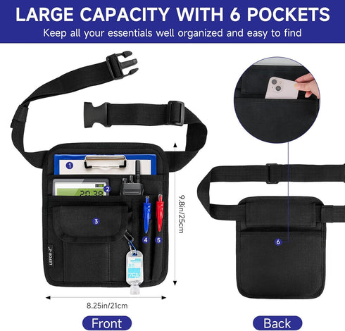LEFORZ Pack Server Waist Money Pouch Bag Restaurant Utility Tool Belt Apron with Adjustable Belt for Waiter Waitress