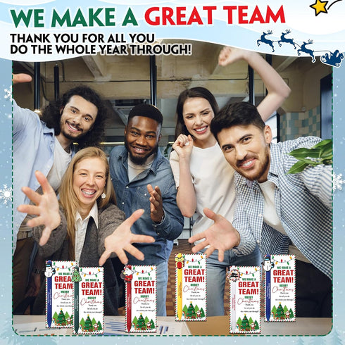 Sayglossy 50 Sets Christmas Employee Appreciation Gifts Bulk for Team Include Xmas Ballpoint Pens with Thank You