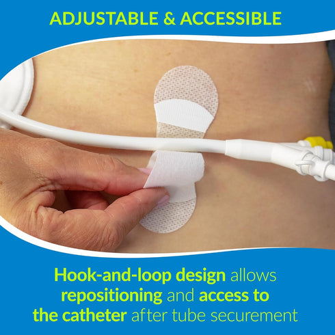 3300M-10PK Pack 10 TIDI Grip-Lok Medium Securement Device of Catheter Stabilization Device White Flexible Material
