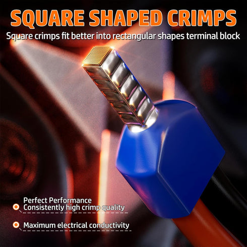 28-7 21 (8/9/10/12mm), Set PEBA Ferrule Crimping Tool Kit, AWG Self-Adjusting Ratchet Wire Crimper with Sizes Tinned