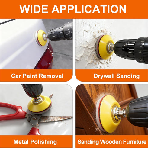 64 2 Inch 180 3000 1/4 PCS Sanding Disc Pad,Hook and Loop Sanding Pads to Wet Dry Sponge Sandpaper with Shank for Drill