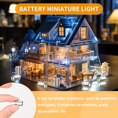 12 Pack Mini Lights, Warm White Mini LED Spotlight, Small LED Lights for Crafts, Small Display Light Battery Powered
