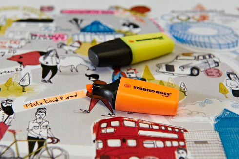 STABILO BOSS Mini Highlighter Set, 3-Color, Yellow, Orange, Green