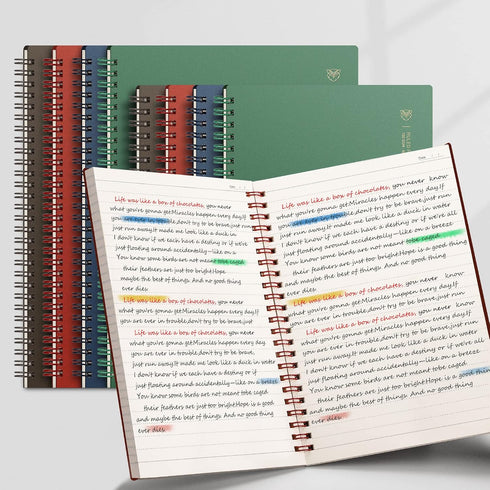 EMSHOI Lined Journal Spiral Notebook, 7.48" x 10.15", 3 Pack, 480 Pages, 100gsm Thick Paper, B5 Large Notebooks