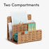 U Brands Woven Letter Sorter, Rattan-Inspired Wicker Style Office Organization Supplies, 1 Count