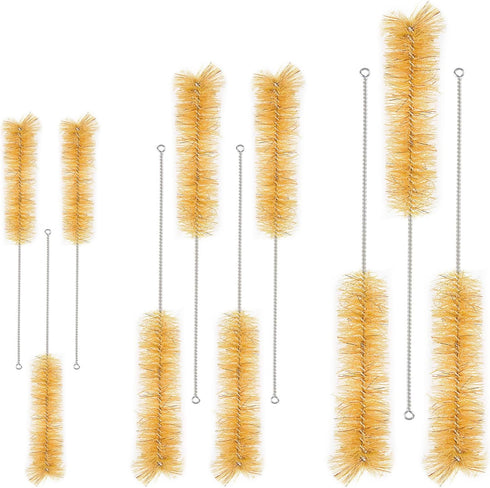 stonylab 10 Pack Tube Brushes, Bristle Test Tube Bottle Wash Cleaning Brushes with Radial Tufted End for Laboratory
