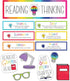 Schoolgirl Style Light Bulb Mini Bulletin Board Set, Reading Strategies, Book Decor for Classroom Decorations (31 pc)