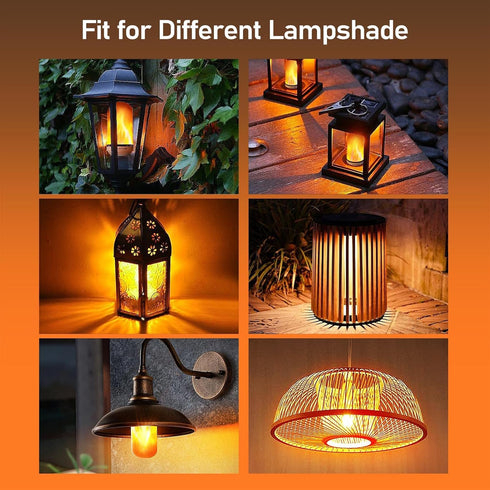 Upgraded LED Flame Light Bulbs, 4-Mode Flickering Light Bulbs, E26 Fire Light Bulb for Porch, Party, Patio, Home,