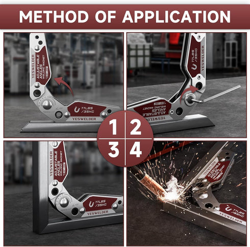 YESWELDER Adjustable Angle Welding Magnet 20-200° Magnetic Welding Holder with 77LBs Holding Power