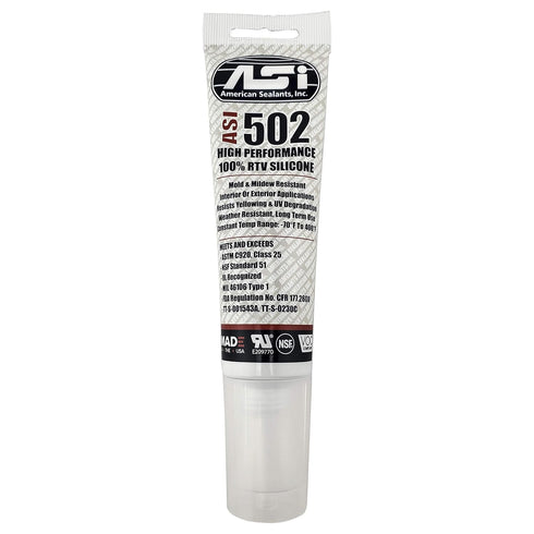 Silicone Sealant 100% RTV, Clear, 2.8 oz Squeeze Tube