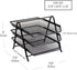 Mind Reader 3-Tier Paper Tray, Set of 2, Desktop Organizer, Metal Mesh File Storage, Black