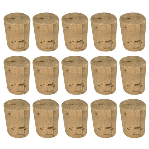 MECCANIXITY Tapered Cork, 19x14.7x23.8mm Natural Wooden Leakproof Soft Stoppers for Wine Beer Bottle Crafts, Pack of 15