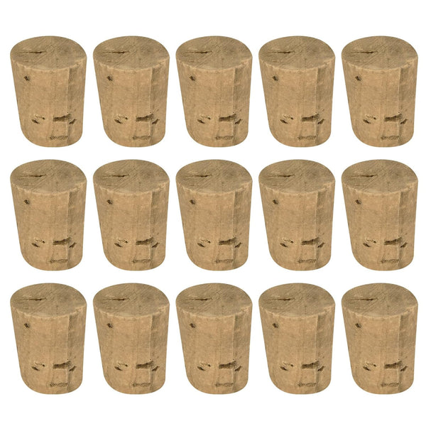 MECCANIXITY Tapered Cork, 19x14.7x23.8mm Natural Wooden Leakproof Soft Stoppers for Wine Beer Bottle Crafts, Pack of 15