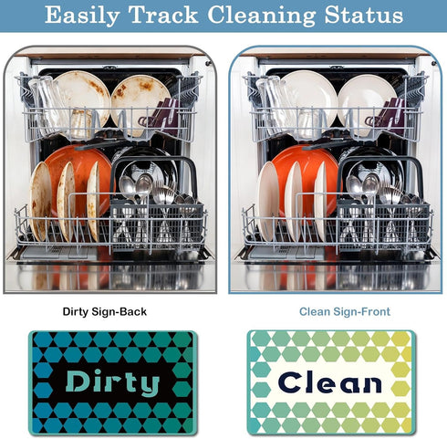 LOADSFUN Dishwasher Magnet Clean Dirty Sign, Double-Sided Clean Dirty Sign for Stainless Steel Dishwashers, Home