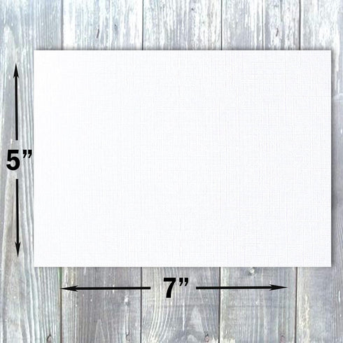5" 7" 80lb 100 Pack Hamilco White Linen Cards and Envelopes - Flat x Cardstock Paper Cover