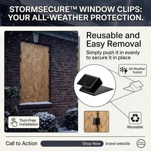 40 32 8 1/2" Pcs Hurricane Window Board-up Clips Include Window Clips with Handles Screws Universal Hurricane Shutter