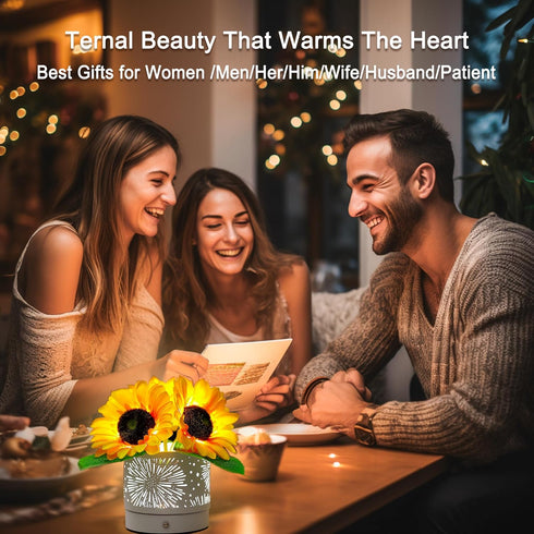 Sunflower Lamp Gifts for Women, Night Light Flower Lamp Decor for Bedroom Office Weeding Bar, Valentine's Mothers Day
