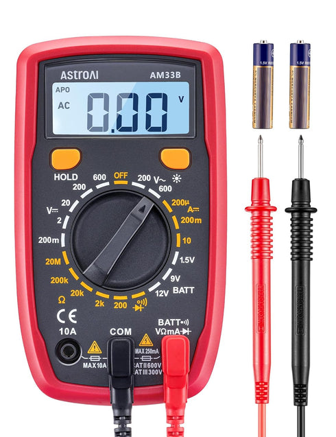 AstroAI Digital Multimeter Tester 2000 Counts with DC AC Voltmeter and Ohm Volt Amp Meter for Voltage, Current,