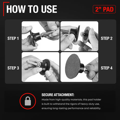 T1A 2 Inch Sanding Disc Holder Roll Lock Disc Pad Assembly, 1/4'' Shank for Die Grinder