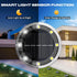 4 Pack IP68 Peasur Mini Solar Ground Lights Outdoor, Flat Solar Powered Disc Lights, Waterproof, Anti-Rust, Landscape