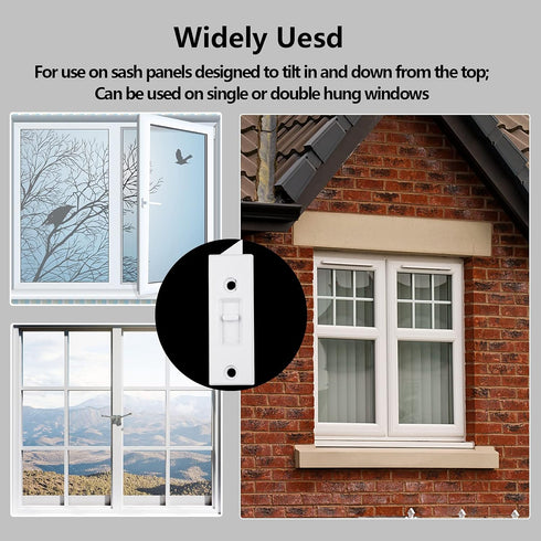 Window Latch Locks, 12 Pieces Plastic Spring Loaded Tilt Latch for Sliding Window Replacement