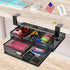 Under Desk Drawer Organizer, No Drill Metal Storage Drawer Container with 2 Slide Out Cabinets for Home and Office