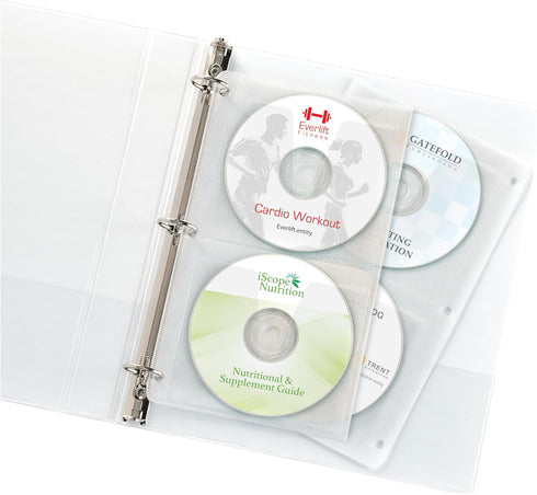 Avery Clear DVD Storage Sleeves, Two-Sided, Pack of 5, Holds 20 CD/DVDs Total (75263)