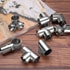 4Pcs 3 1" uxcell Tee Structural Pipe Connectors Way End Rails Clamp with Wrench Stainless Steel Corner Pipe Fittings