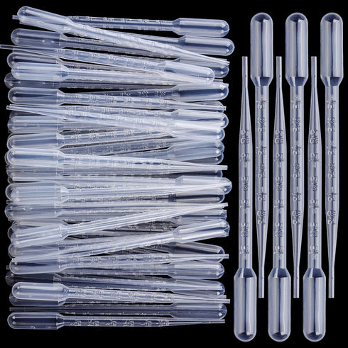 Teenitor Transfer Pipettes, 50PCS 3ml Eye Dropper Plastic Transfer Pipettes for Essential Oil, Disposable Liquid