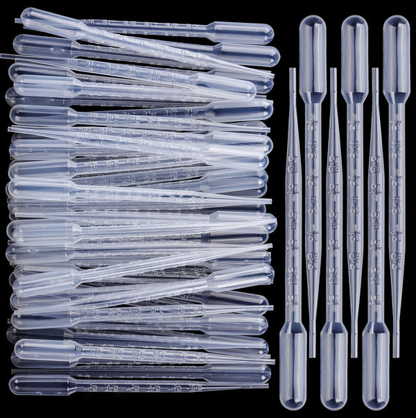 Teenitor Transfer Pipettes, 50PCS 3ml Eye Dropper Plastic Transfer Pipettes for Essential Oil, Disposable Liquid