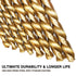 230 Pcs Titanium Coated Drill Bit Set, 135° Tip High Speed Steel Twist Drill Kit for Iron, Aluminum, Wood, and Plastic