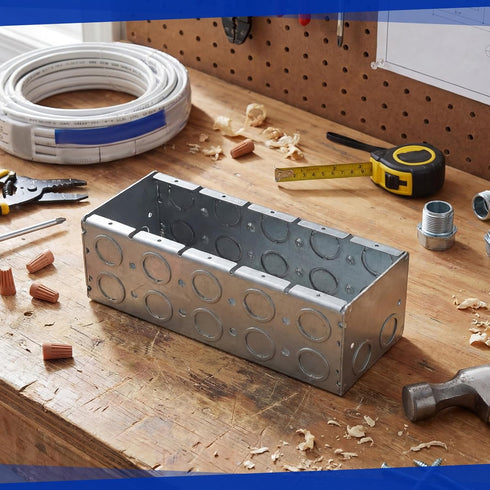3-1/2 Inch 5 Commercial Yaocom Solid Deep Five Gang Masonry Box Galvanized Steel Electrical Gang Outlet Tool Box