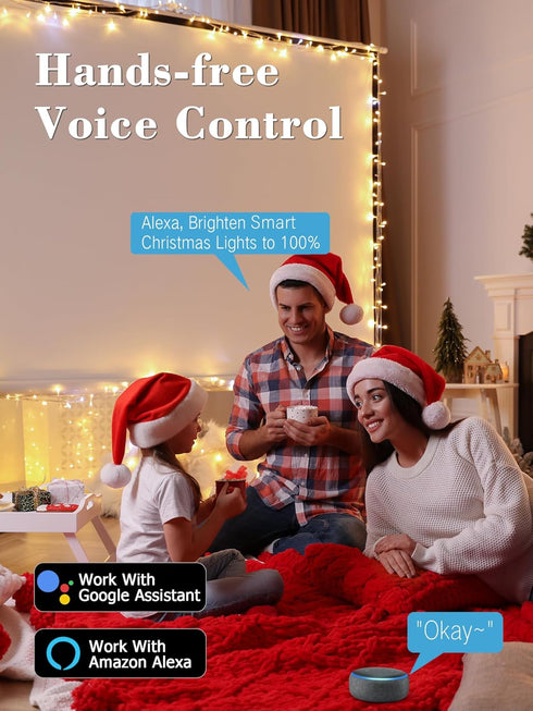 115FT 300 Dimmable BrizLabs Smart Christmas Lights, LED Fairy String Lights with App/Voice Control, Warm White