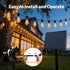 BYIZO 50FT 20 Bulbs IP65 Solar Outdoor String Lights, Waterproof Patio Lights with Solar & USB-C Dual Charging, Remote