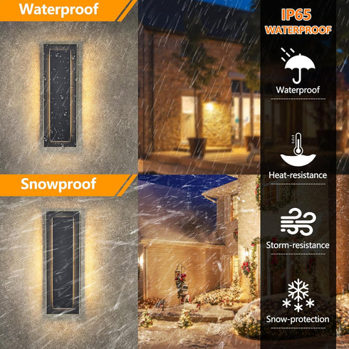 1 Pack 15.7'' 3000K, tewei LED Outdoor Wall Lights, Modern Outdoor Indoor Wall Sconce Large Exterior Lighting Fixtures
