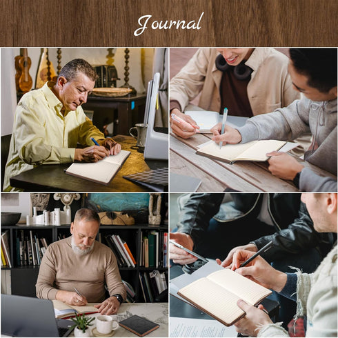 CAGIE Lined Journal for Men, Soft Cover Leather Notebook for Writing, 180 Lay Flat Vintage Personal Diary, 5.7'' X