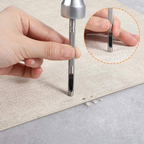 Xinjoduz Set (1.5mm-4mm) 6PCS Set Hollow Leather Hole Punch with Stainless Steel Tool Metal Hollow Punches for Belt DIY