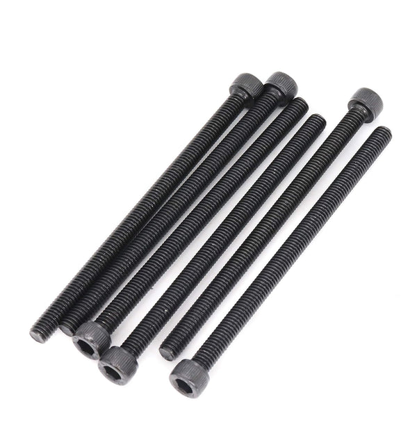 binifiMux 6pcs M6 x 100mm Full Thread Black Hexagon Socket Cap Head Bolt, Alloy Steel 12.9 Grade