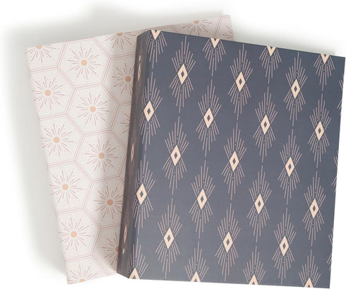 U Brands Eco-Conscious 2" Binders, Set of 2, Celestial Boho Prints, Silver Metal O-Rings