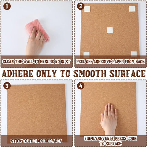 Ctosree 24 Pack Cork Board Tiles 12 x 12 Thick Self Adhesive Bulletin Board for Office School Home Decoration