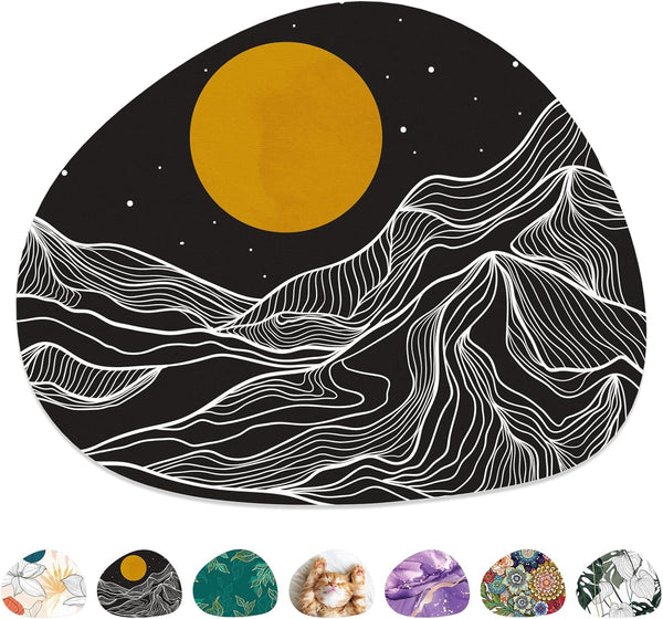 Premium-Textured Oval Mouse Pad, 8.7" x 7.1", Thick 3mm Anti-Slip Waterproof Rubber Mat, Cute Design
