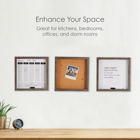 Mikasa Office Gray Frame Includes Calendar Cork and One White Board